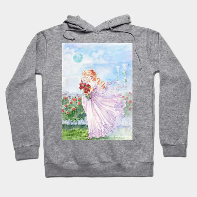 Princess Serenity with Roses Hoodie by eosofdawn